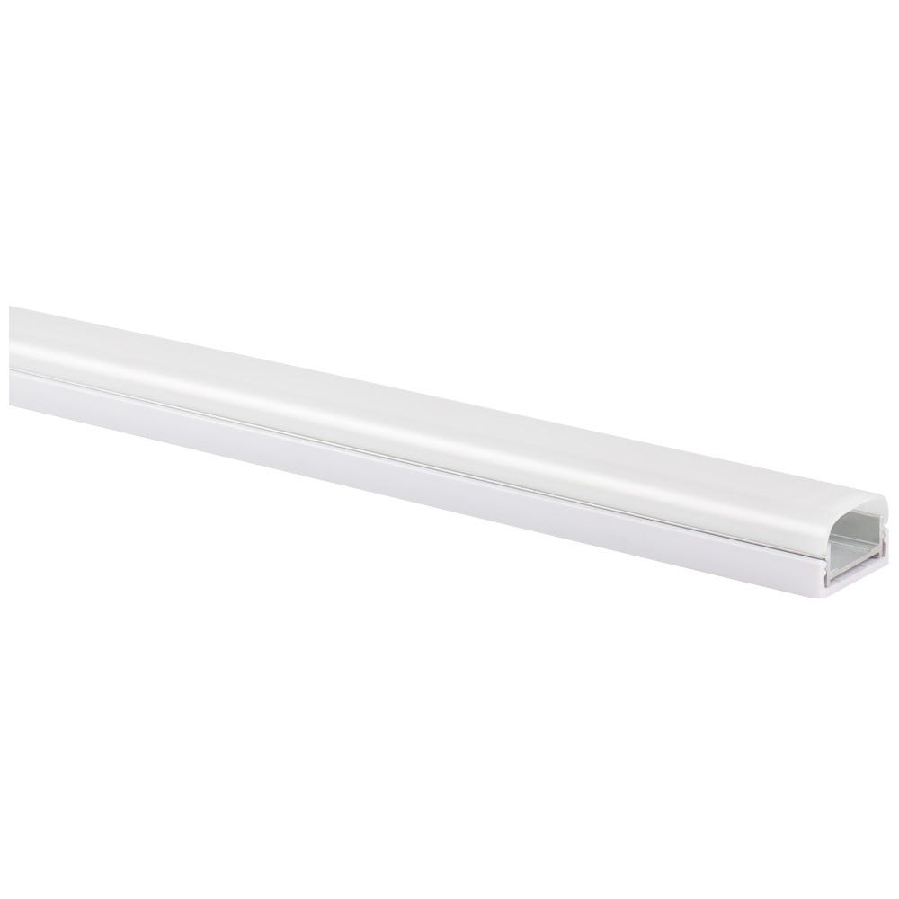 90" Premium Flat Profile Aluminum Extrusion in White with Frosted Lens and Mounting Bracket