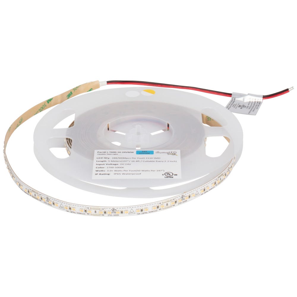16 Ft Tunable-White LED Tape Light, waterproof IP65 rated, energy-efficient, standard output, ideal for indoor and outdoor use