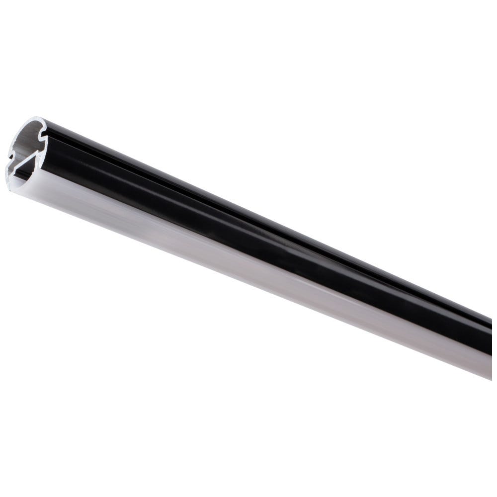 60" LED Lighted Closet Rod in Black finish, 400 Lm/Ft, 16W, 3000K warm light, with preinstalled EZ terminal connectors