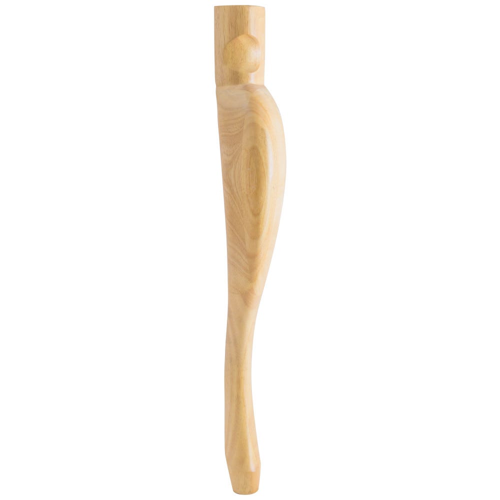 2-1/2" x 2-1/2" x 31" Queen Anne Leg in rubberwood with 4-1/2" overall projection