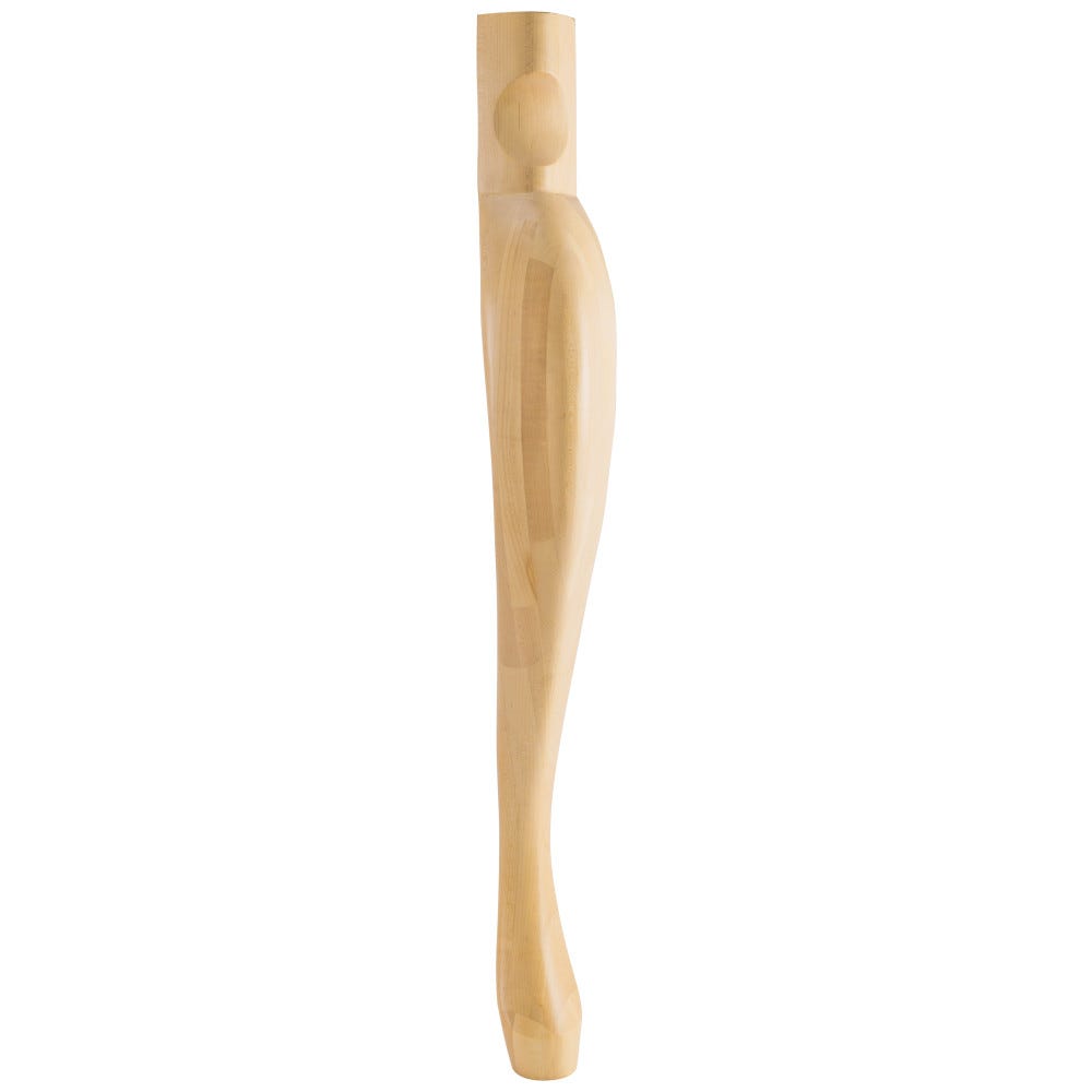 2-1/2" x 2-1/2" x 35-1/2" Queen Anne Leg in Maple wood finish