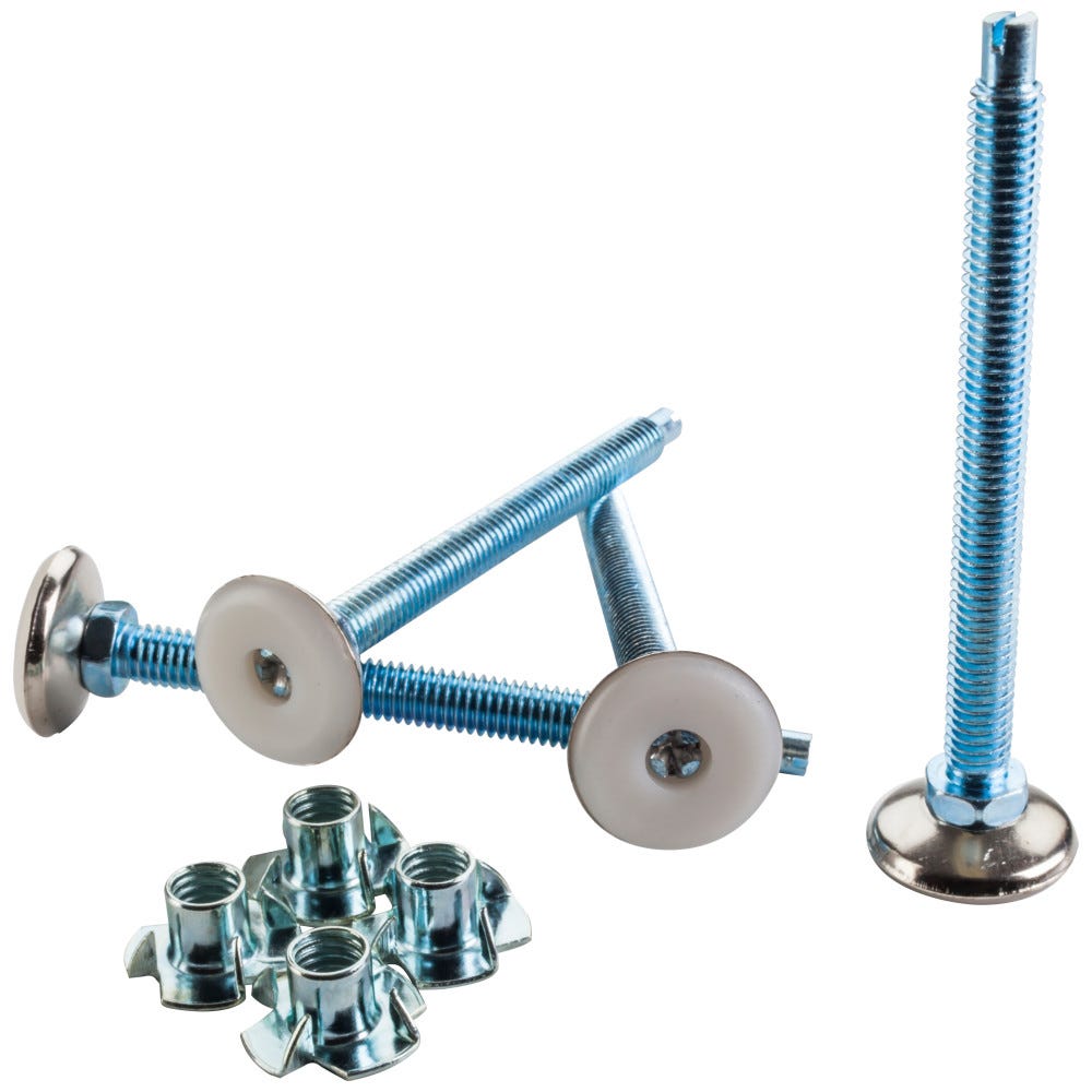 Leg Leveler with T-Nut 120 mm x 28.5 mm in black finish, functional hardware for furniture stability
