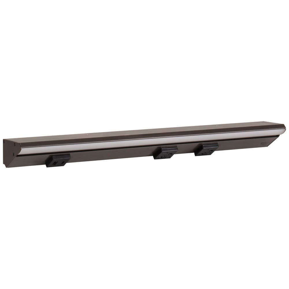 18-1/2" LPS RM Series light fixture in bronze powder finish with dual receptacles and USB-Ac port