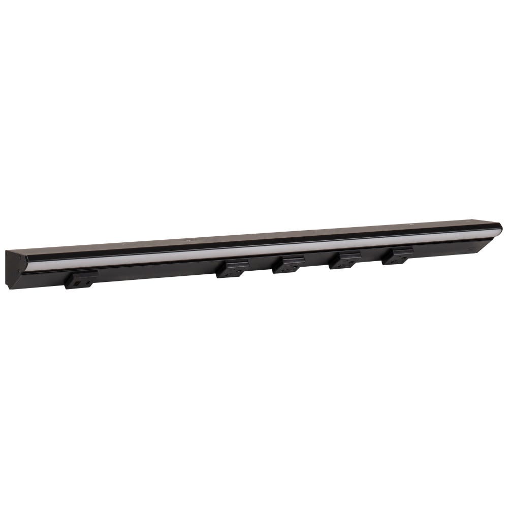 24-1/2" LPS RM Series power receptacle in black powder finish with USB-Ac outlet and 20A receptacles