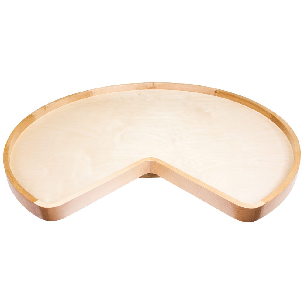 32" Kidney Lazy Susan in white finish with pre-installed 10" cast aluminum swivel