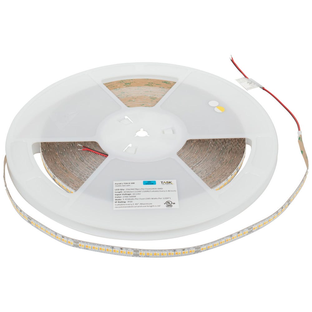 100 Ft 400 Lm/Ft Tunable-White LED 24v Tape Light Featuring Tandemled Two-Wire Technology