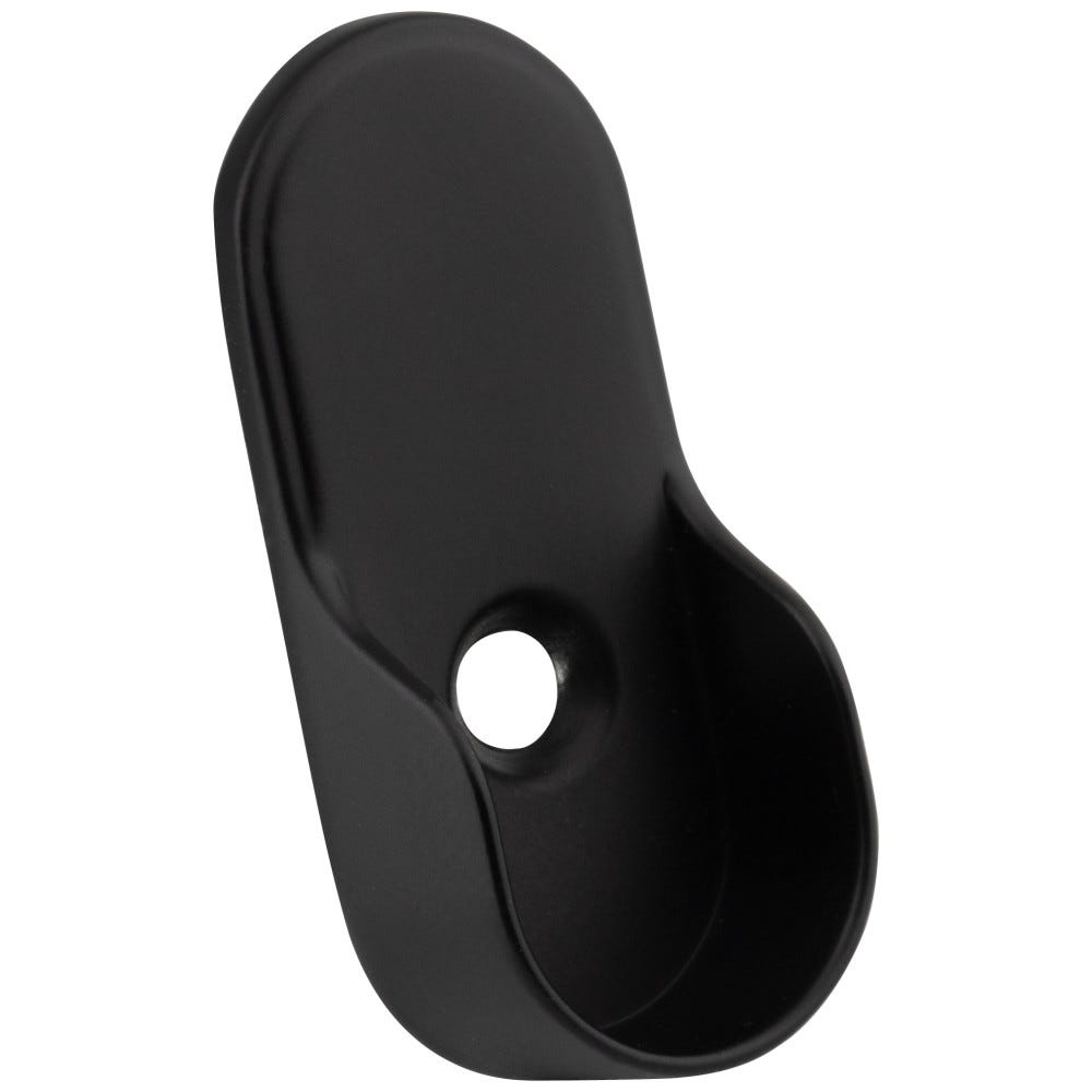 Knock-In Mounting Bracket for Oval Closet Rods in Matte Black, designed for sturdy support and modern aesthetic