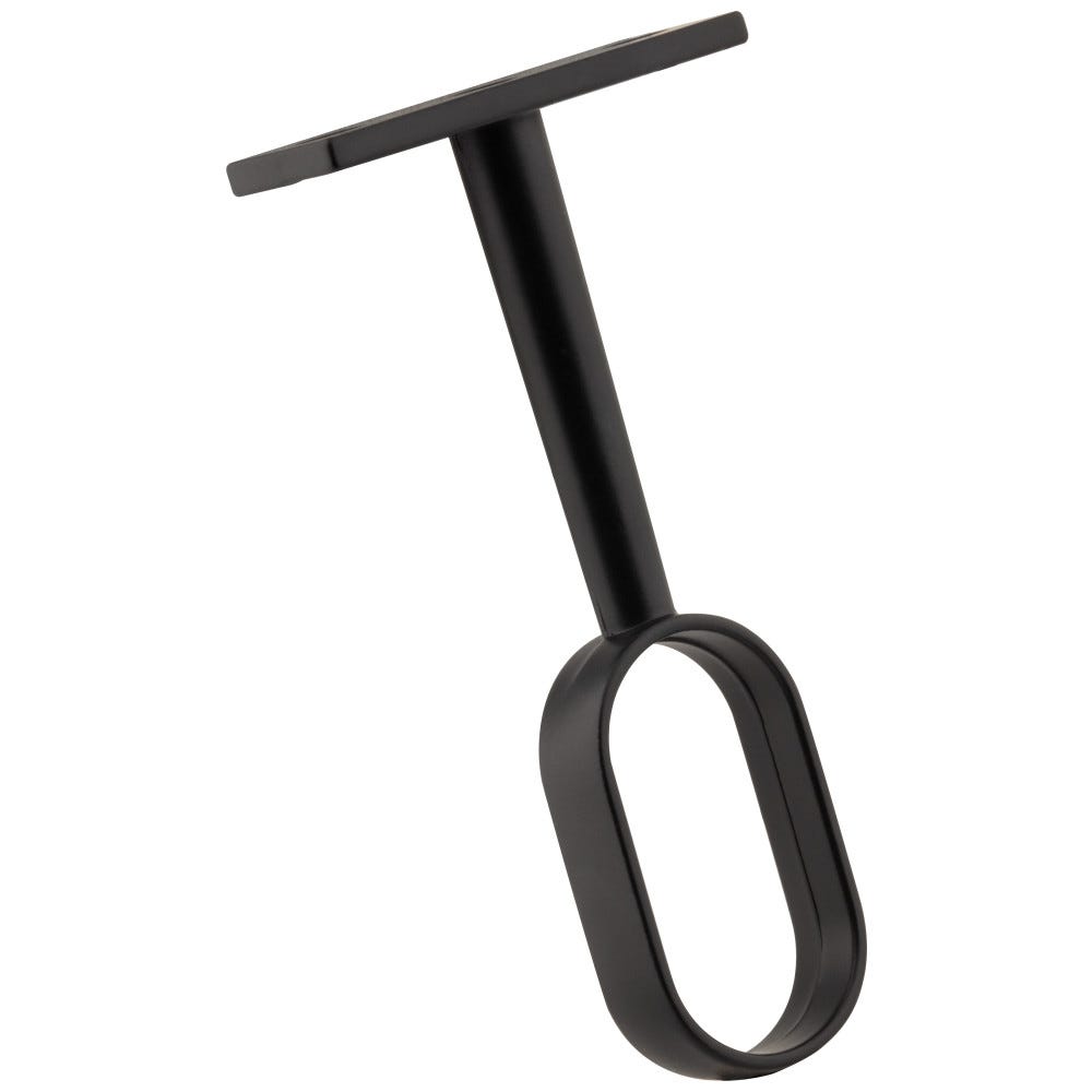 Matte Black Center Support Bracket for Oval Closet Rod, durable material, stylish design