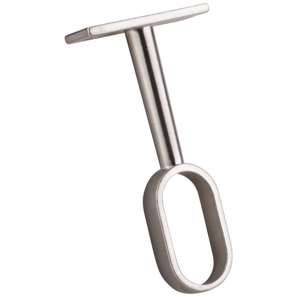 Center Support Bracket for Oval Closet Rod in Satin Nickel, durable metal construction, perfect for closet organization