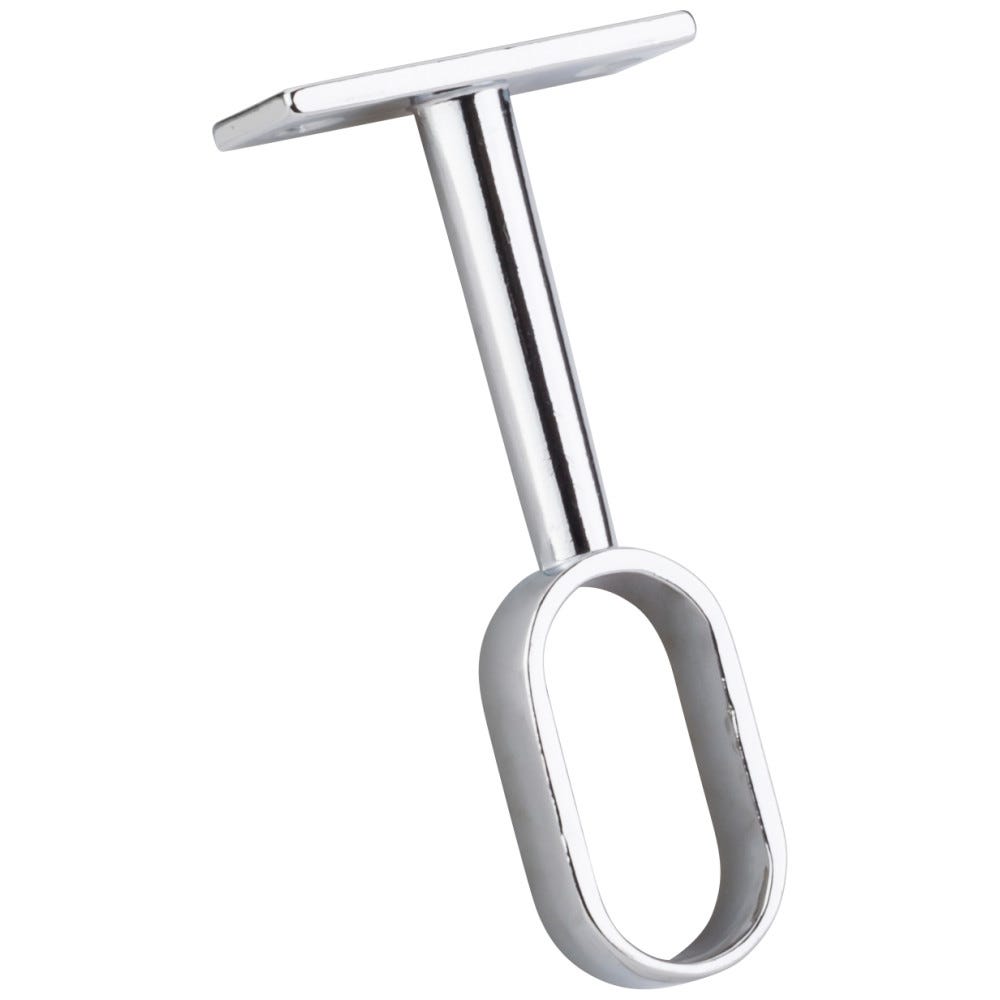 Center Support Bracket for Oval Closet Rod in chrome finish, designed for durable closet organization
