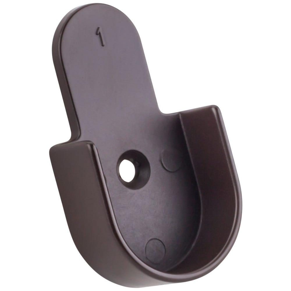 Open Knock-In Closet Bracket in Oil Rubbed Bronze for 1" and 1-1/16" round closet rods, durable metal construction