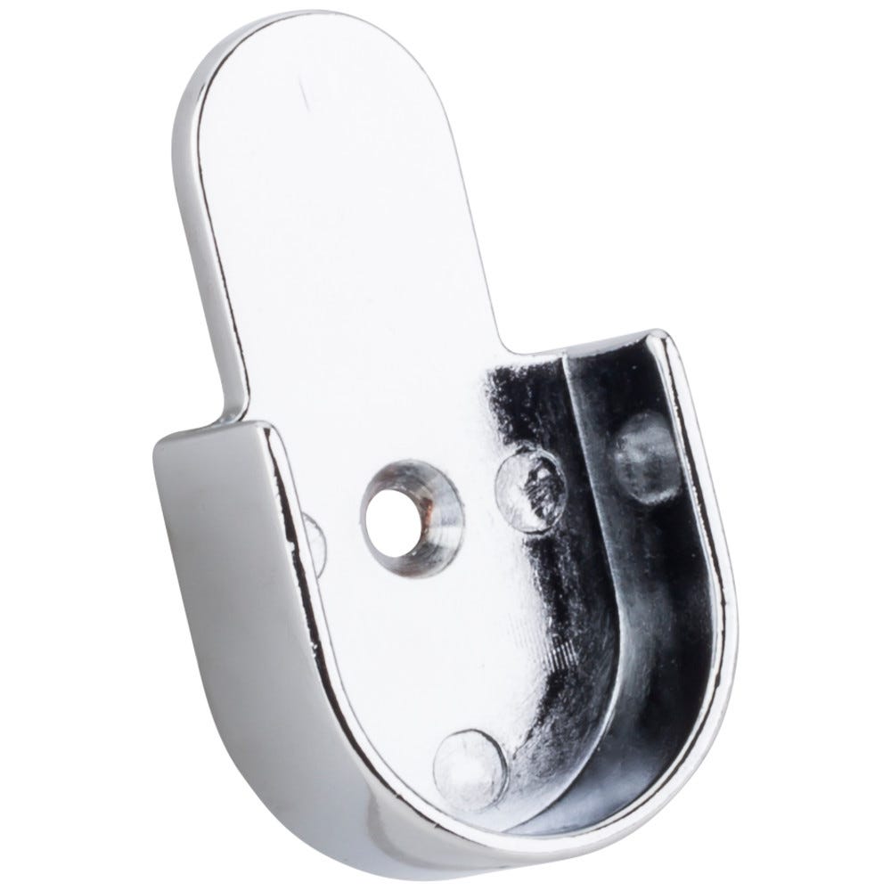 Open Knock-In Closet Bracket for 1" and 1-1/16" Round Rod in chrome finish, perfect for closet organization