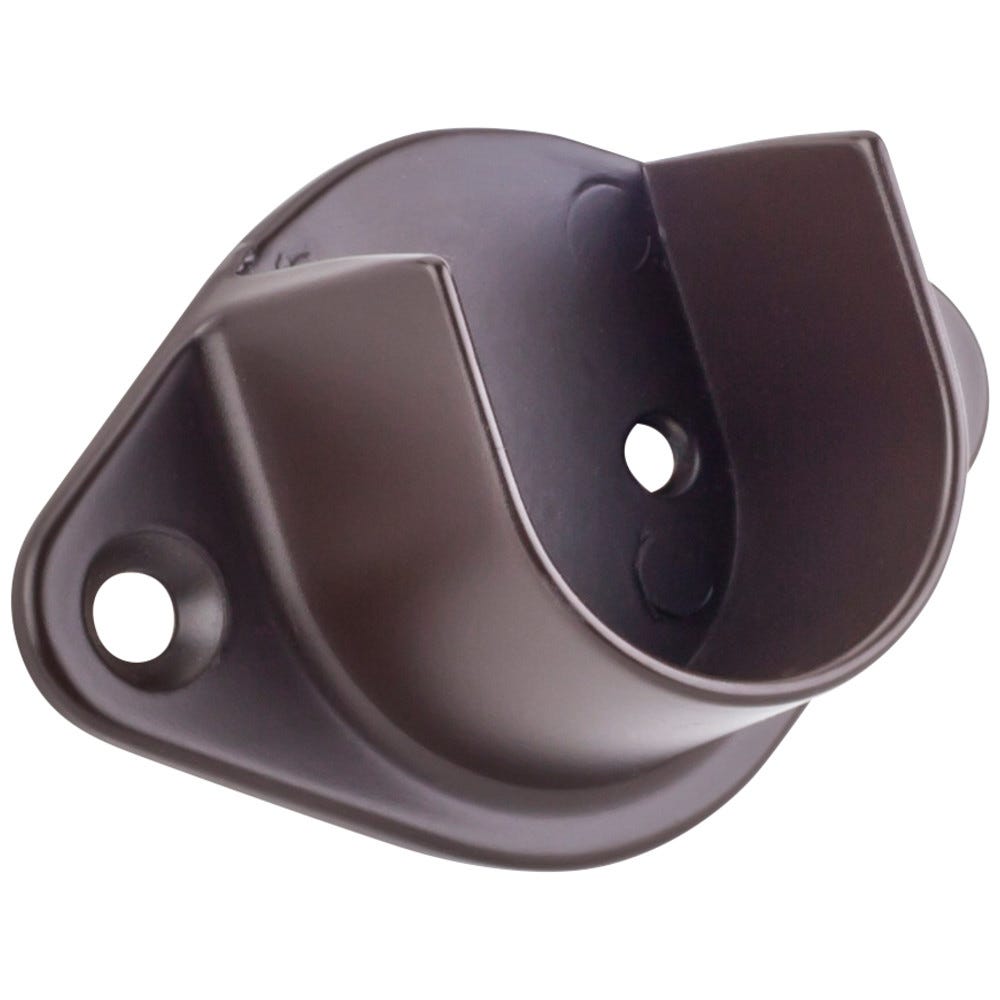 Open Mounting Bracket for 1" and 1-1/16" Round Closet Rod in Oil Rubbed Bronze, durable metal organizer accessory