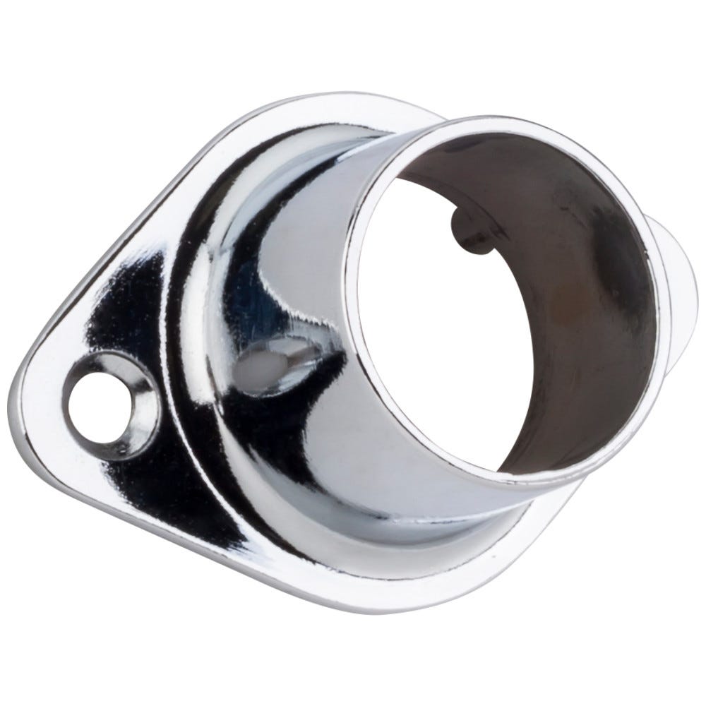 Closed Mounting Bracket for 1" and 1-1/16" Round Closet Rod, Chrome Finish, Durable Metal Material