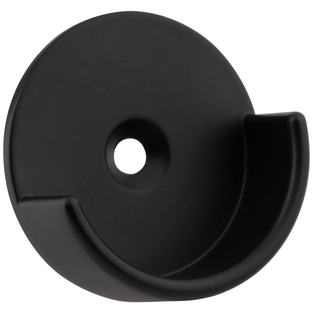Open Knock-In Closet Bracket Matte Black for 1-5/16" Round Closet Rod