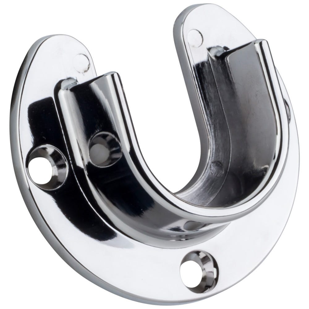 Open Screw-In Closet Bracket for 1-5/16" Rod in Chrome, durable metal organizer for closets