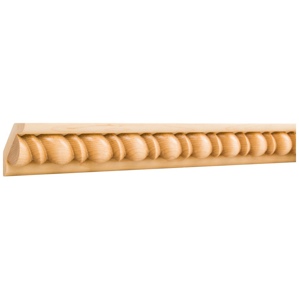 Alder Corner Moulding 2-3/4" x 1-1/16" with 1-1/2" Beaded Rope design, crafted from high-quality Alder wood