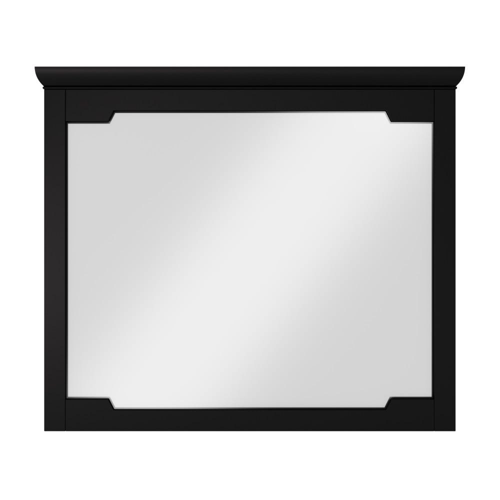 Chatham Mirror 40" in Black and Blue Steel finishes, Shaker style with beveled glass