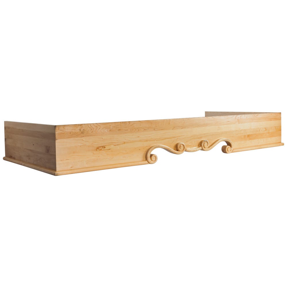 73" Maple Mantel Range Hood, 30-1/2" x 9-13/16", Carved Wood, Hardware Resources