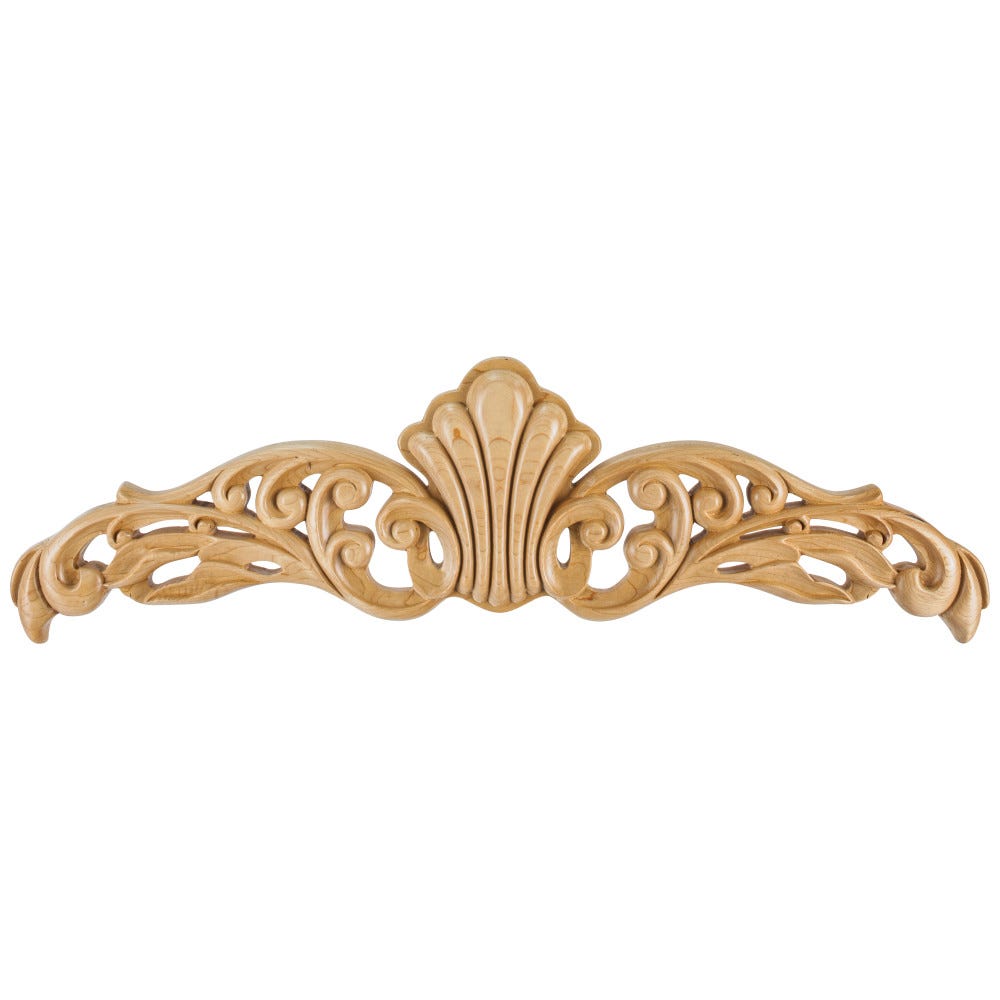Cherry Nouveau Onlay 24" x 7/8" x 6-7/8" carved wood accent piece by Hardware Resources