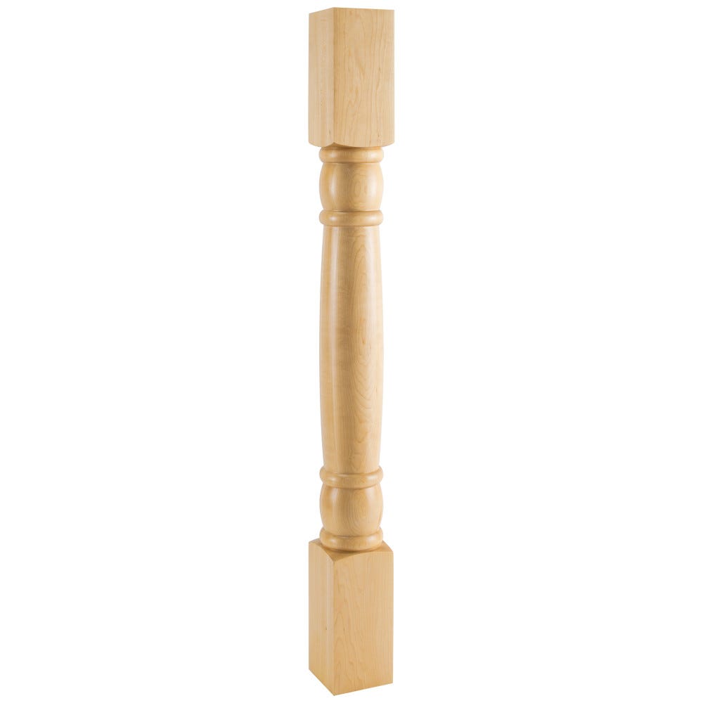 3-1/2" X 3-1/2" X 35-1/2" Rounded Doric Wood Post