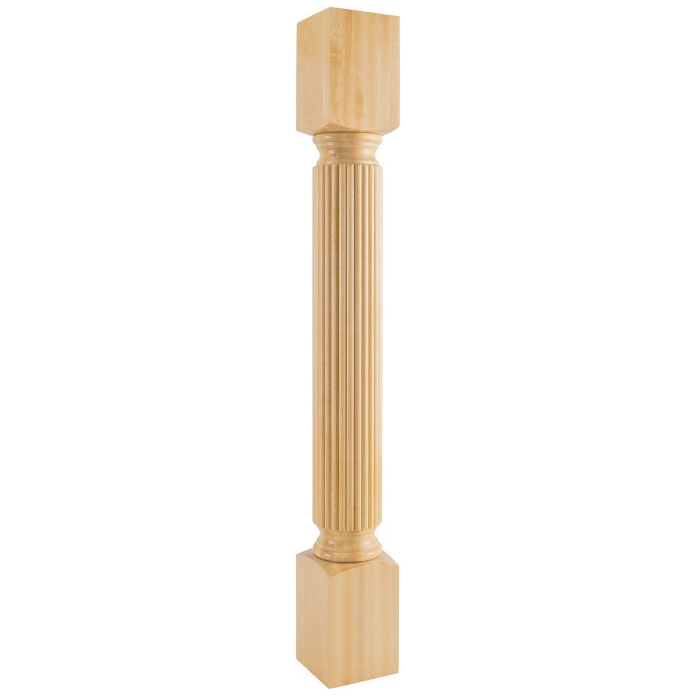 5" x 5" x 42" Reed Post in Alder, Rubberwood, Hard Maple, White Birch, and Cherry finishes, crafted from high-quality wood species.