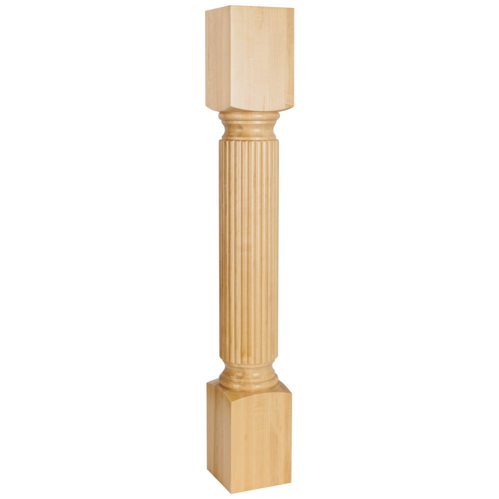 Reed Post 5" x 5" x 35-1/2" in Alder, Cherry, Hard Maple, White Birch, Rubberwood finishes