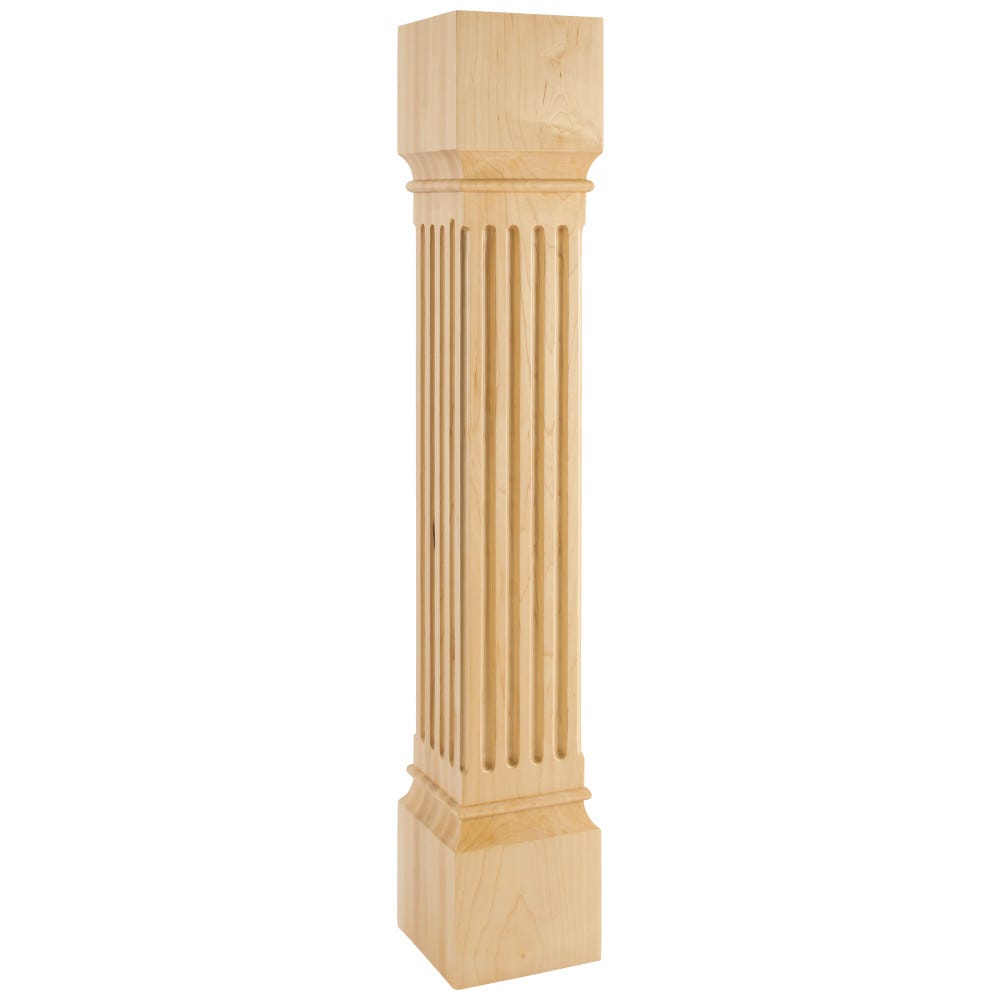 6" X 6" X 35-1/2" Square Large Fluted Post