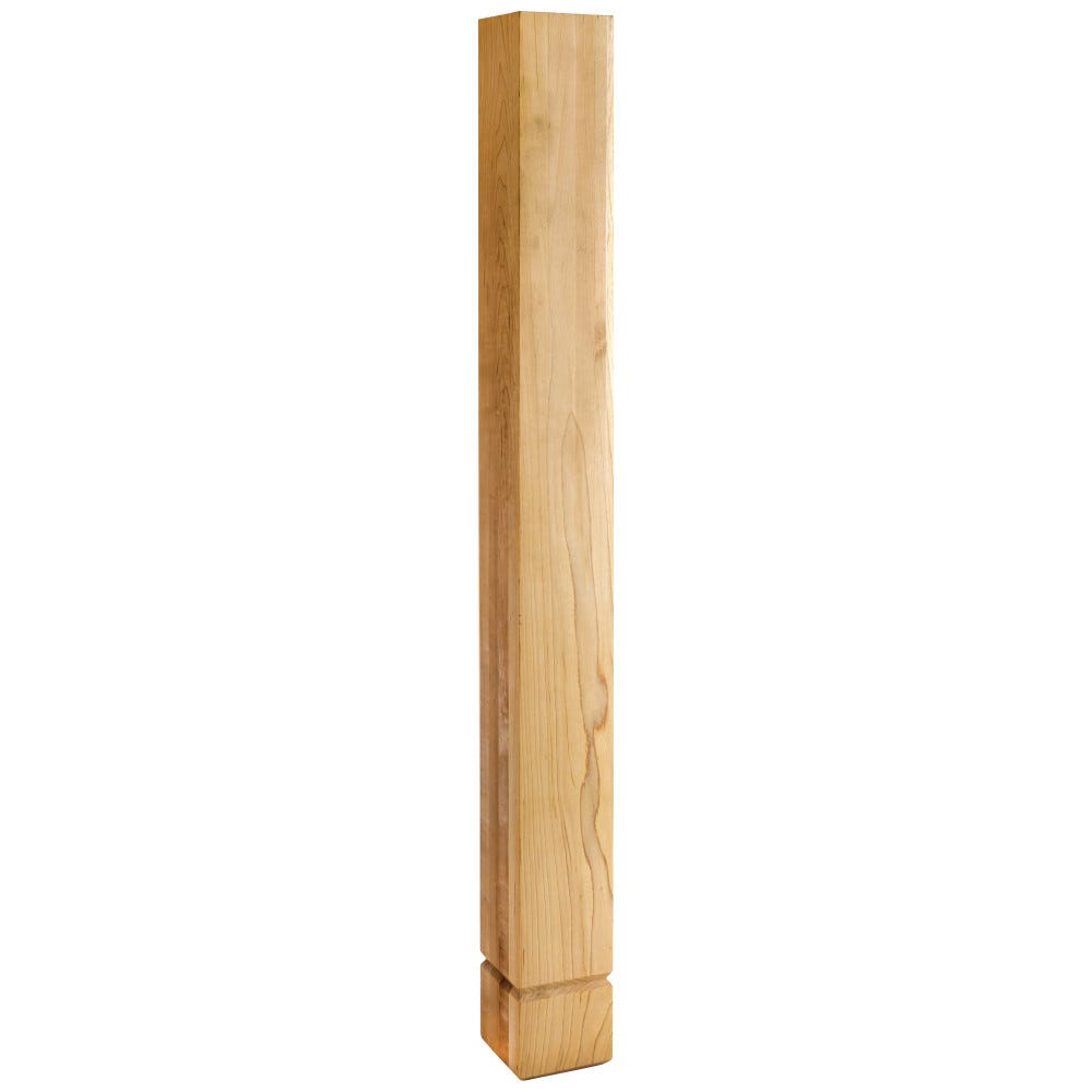 Shaker Wood Post Island Leg in Rubberwood, Maple, and Alder finishes, 3-1/2" x 3-1/2" x 35-1/2"