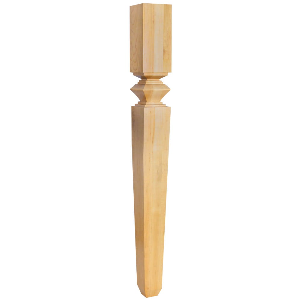 Modern Classic Wood Post (Island Leg) in Maple, Alder, Rubberwood, Cherry - 3-3/4" x 3-3/4" x 35-1/2"