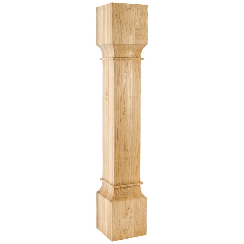 6" x 6" Square Modern Wood Post in White Oak finish, crafted from premium wood for structural support and aesthetic appeal