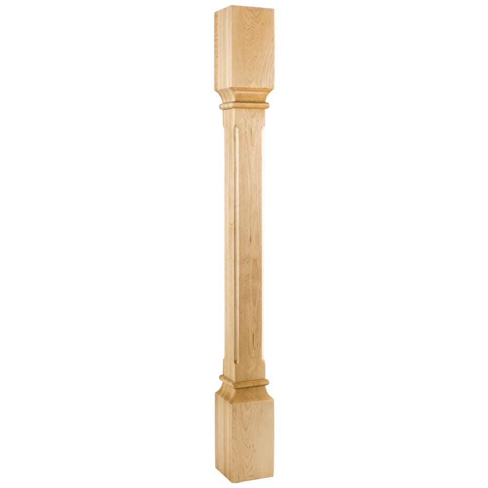 3-1/2" X 3-1/2" X 35-1/2" Fluted Corner Modern Wood Post