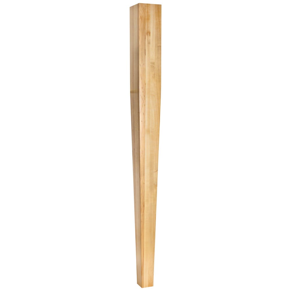 Four Sided Tapered Wood Post 3-1/2" X 3-1/2" X 42" in Alder, Oak, Maple, Rubberwood, and Cherry finishes