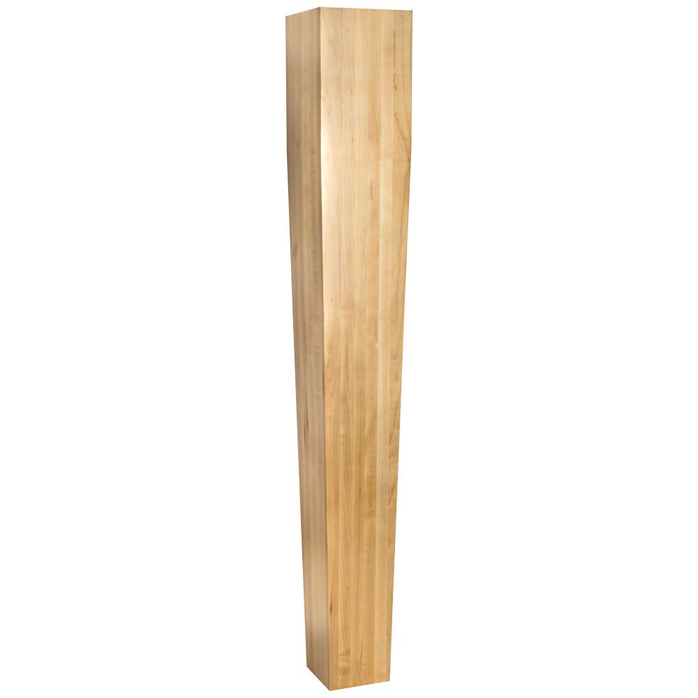 Four Sided Tapered Wood Post 5" x 5" x 35-1/2" in White Oak, Maple, Rubberwood, Alder, Oak, Cherry finishes