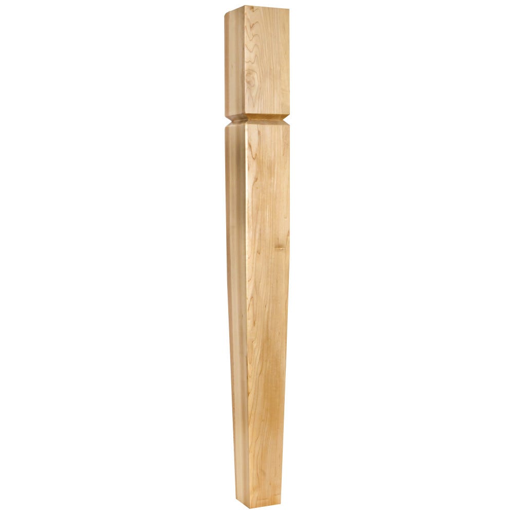 3-1/2" X 3-1/2" X 35-1/2" Square Arts And Crafts Post With Groove, Tapers To The Base
