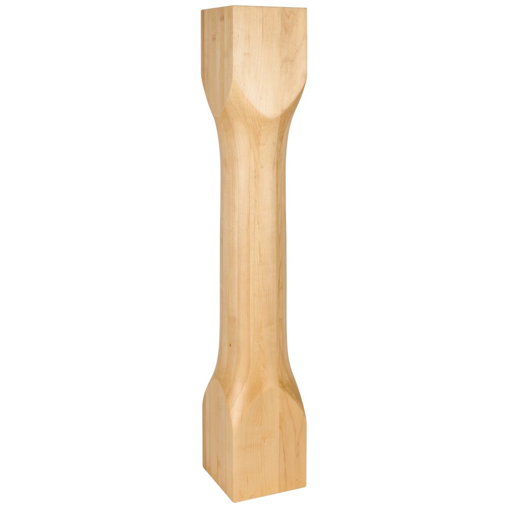6" x 6" x 35-1/2" Cathedral Turned Contemporary Post in Alder, Cherry, Hard Maple, White Birch, and Rubberwood finishes