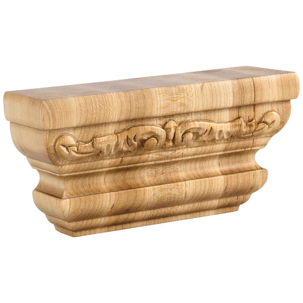 6" X 2" X 3" Carved Pilaster Capital