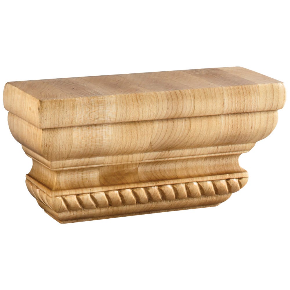 6" X 2" X 3" Rope Pilaster Capital