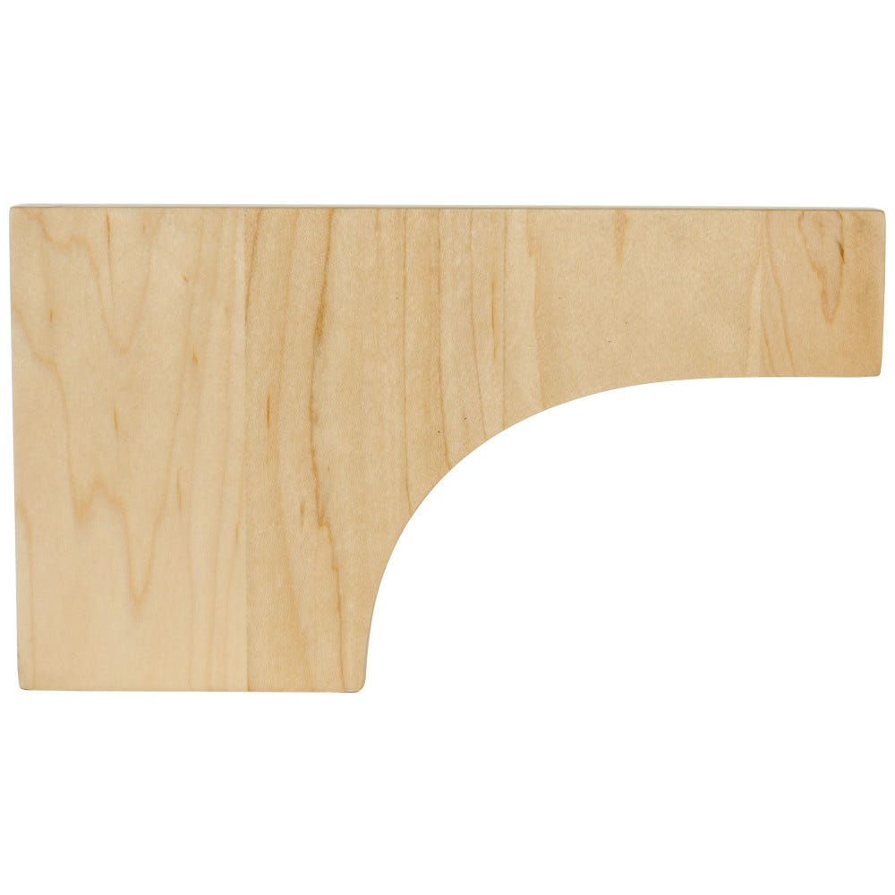 8" x 7/8" x 4-1/2" Pedestal Foot in Hard Maple with Cove Design, carved wood finish