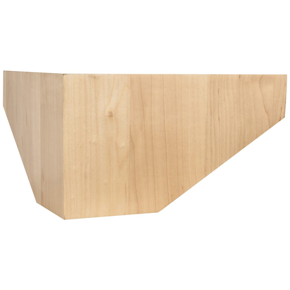 8 x 8 x 4-1/2 Pedestal Corner in Alder, Rubberwood, Hard Maple, White Birch, Cherry, Carved Wood