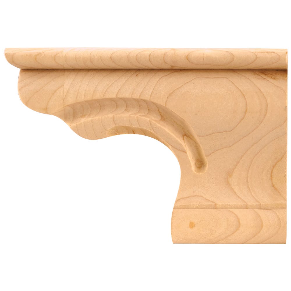Rubberwood Pedestal Foot Right 6-3/8" x 1" x 4-1/2" Rubberwood finish