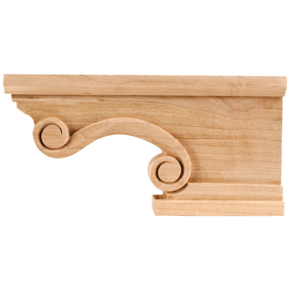 Pedestal Foot Right 8-1/4" X 1-1/2" X 4-1/2" in Alder, Oak, Maple, Cherry & Rubberwood finish
