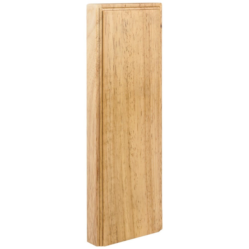 10" X 3-1/2" X 7/8" Plinth Block in Rubberwood finish, crafted from durable Rubberwood material