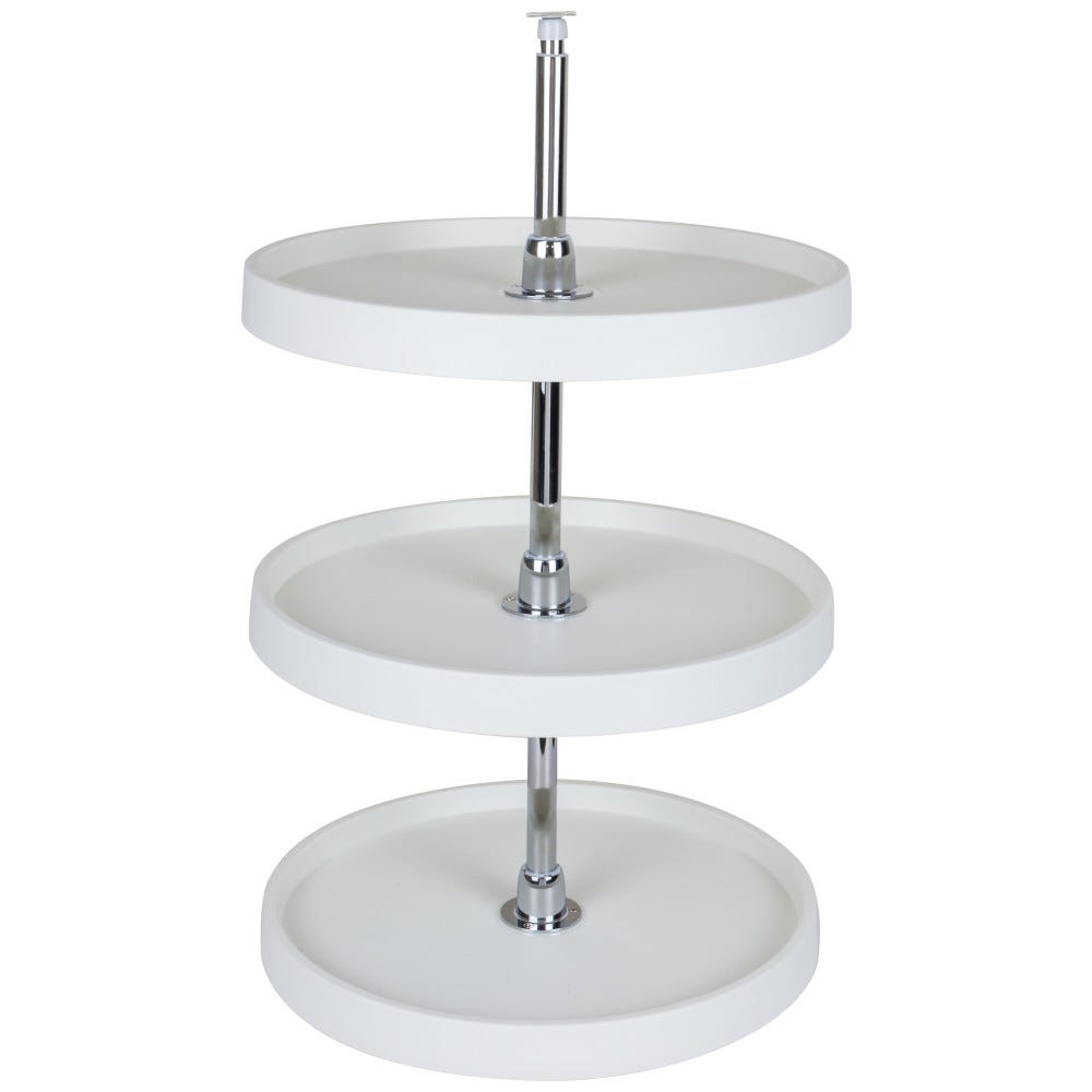 18" Round Lazy Susan Set with Chrome Hubs, plastic shelves, adjustable for cabinets, organizer