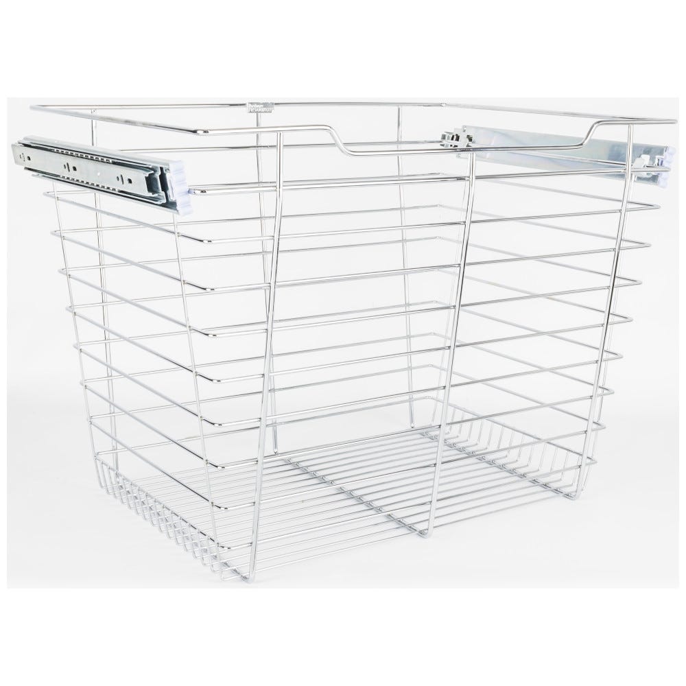 Closet Pullout Basket 14"D x 17"W x 17"H in Chrome finish, heavy duty wire construction