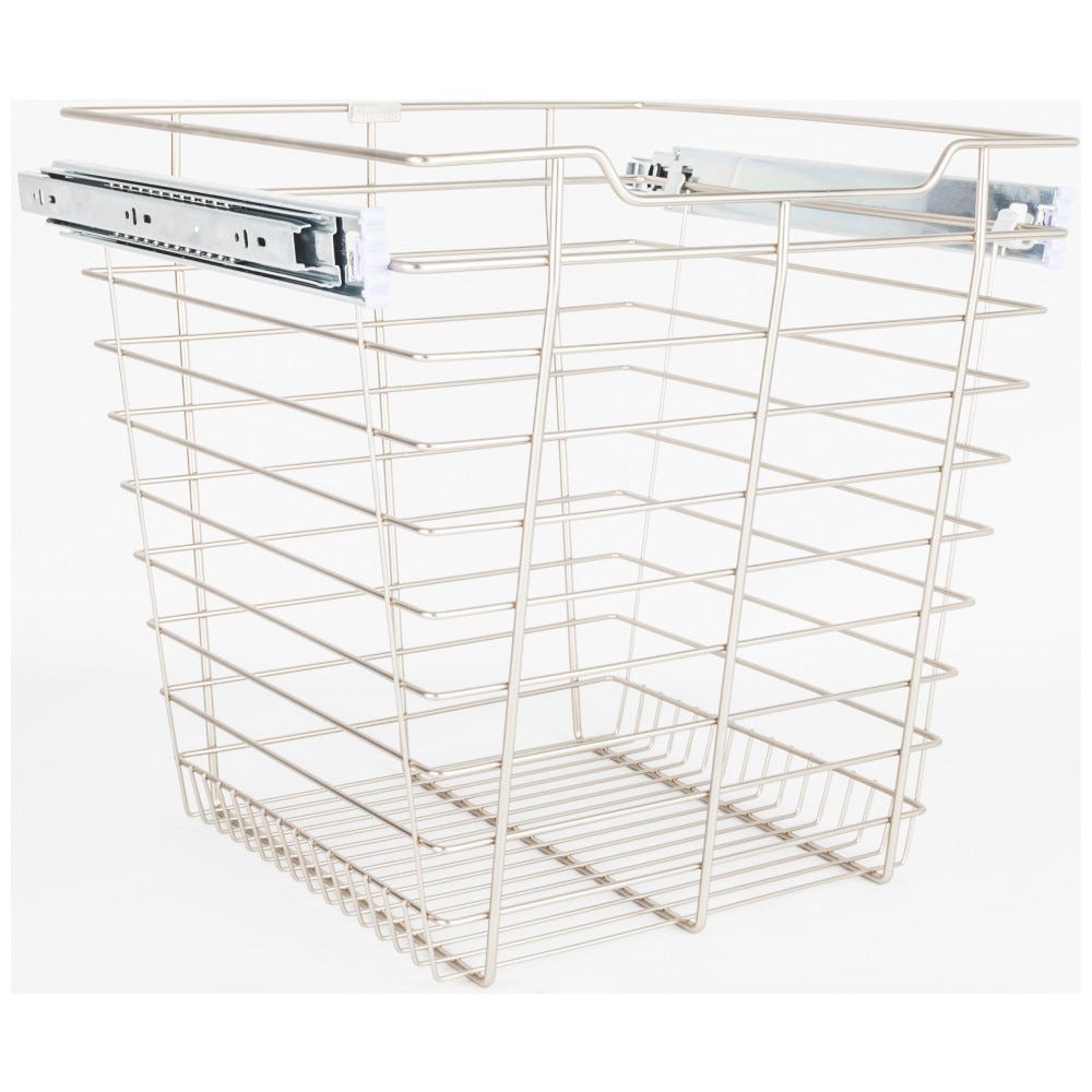 Closet Pullout Basket 14"D X 17"W X 17"H.Heavy Duty Wire Construction And 100 Lb Rated Slides.Easily Installs In 32 m...