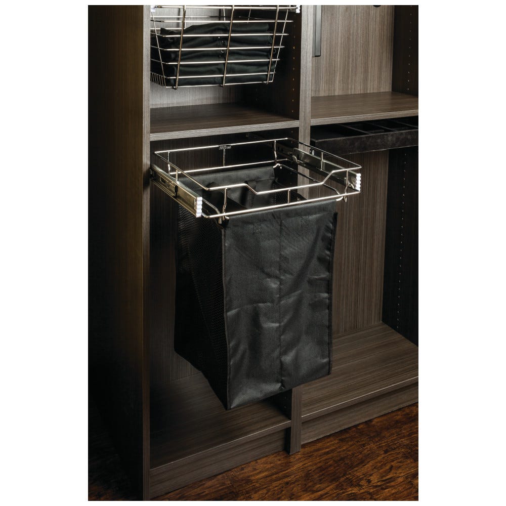 Pullout Hamper 18" Deep x 23" Wide in sleek finish, ideal for organized laundry storage, made from durable materials