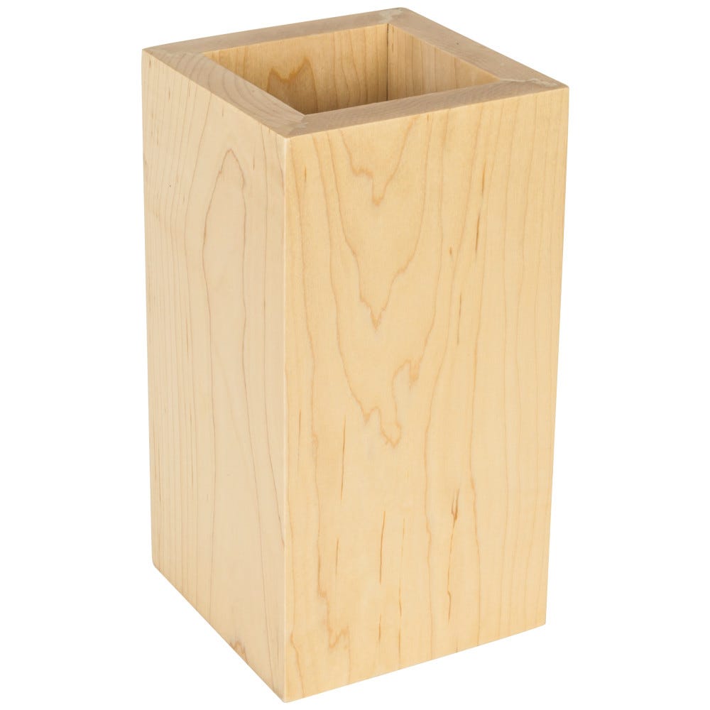 5-1/8" x 5-1/8" x 9-3/4" Post Sleeve in Hard Maple and Rubberwood finish, designed for 3-1/2" posts