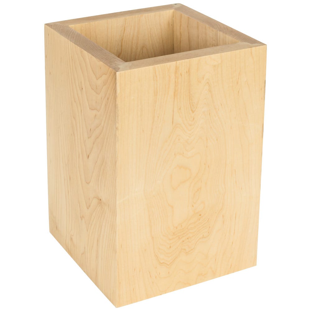6-5/8" x 6-5/8" x 9-3/4" Rubberwood Post Sleeve for 5" Post, natural finish