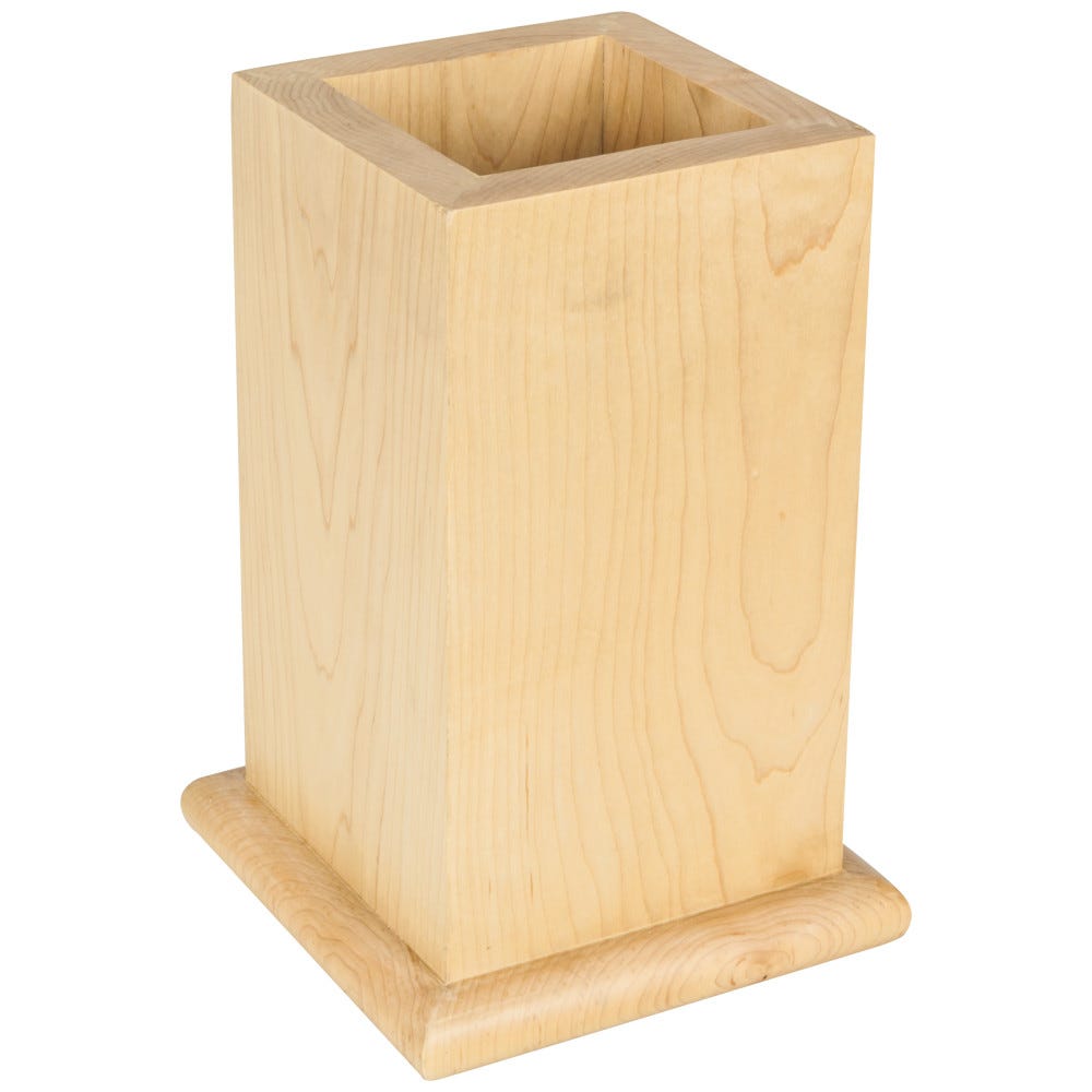 6-3/8" x 6-3/8" x 9-3/4" Post Sleeve with Bullnose in Hard Maple and Rubberwood, carved wood material